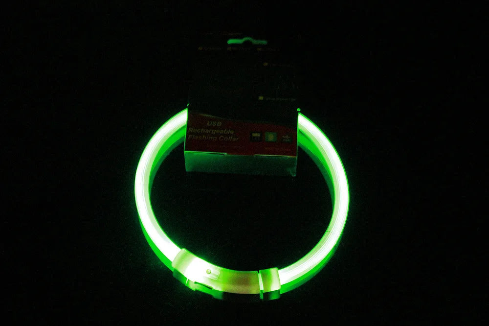 LED Dog Collar – Adjustable, Waterproof, USB Rechargeable for Night Safety