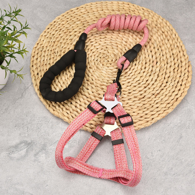Adjustable Dog Chest Strap Harness with Leash – Comfortable Walking Lead