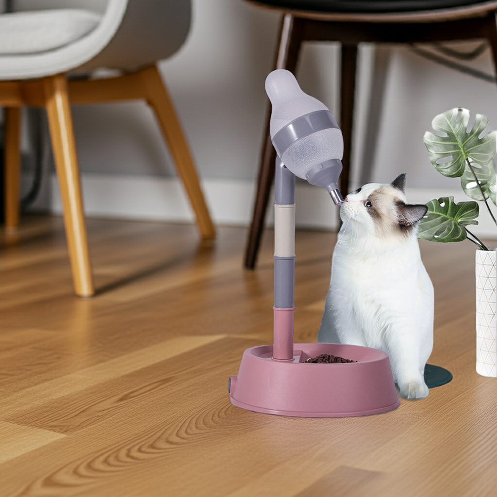 Adjustable Height Pet Watering Bowl – Vertical Dog & Cat Drinking Kettle