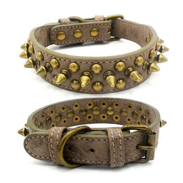Leather Spiked Dog Collar – Adjustable