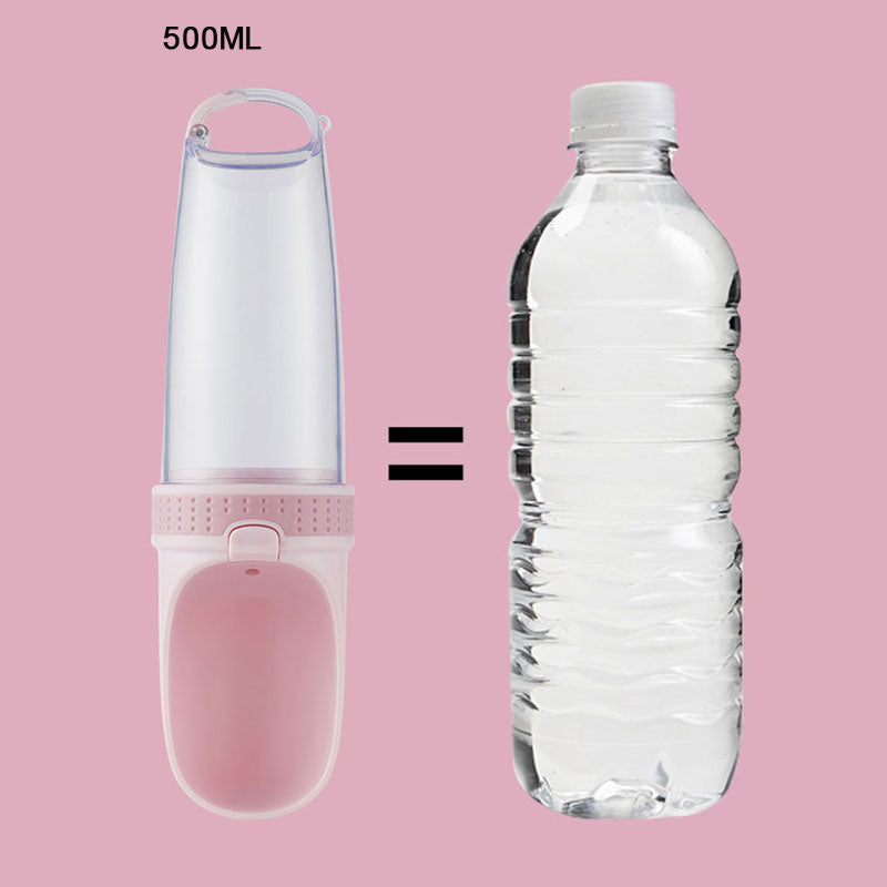 Portable Pet Water Bottle – 500ML Travel Hydration for Dogs & Cats