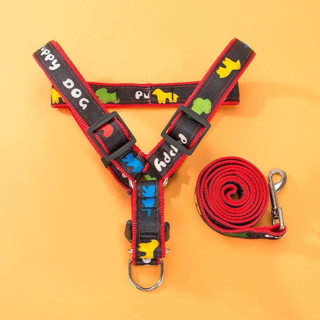 Cartoon Pet Harness & Leash Set