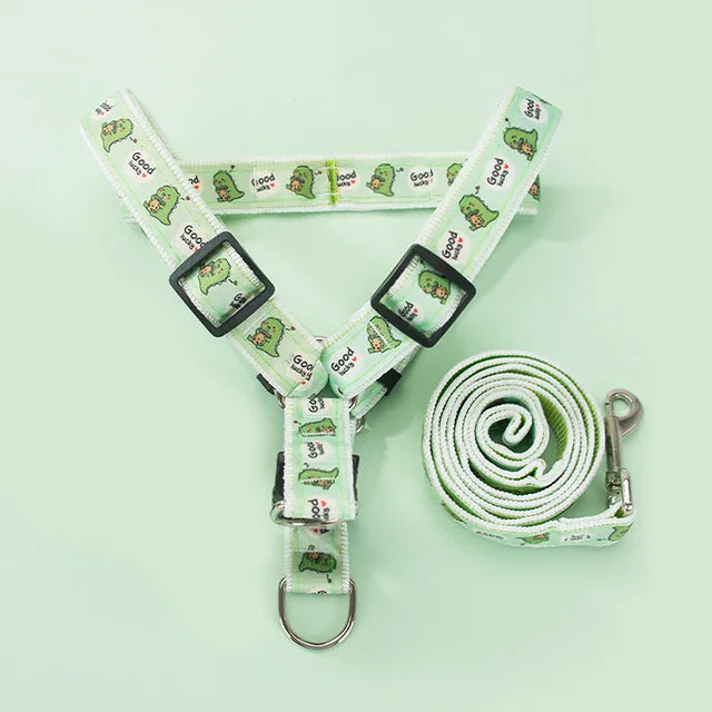 Cartoon Pet Harness & Leash Set