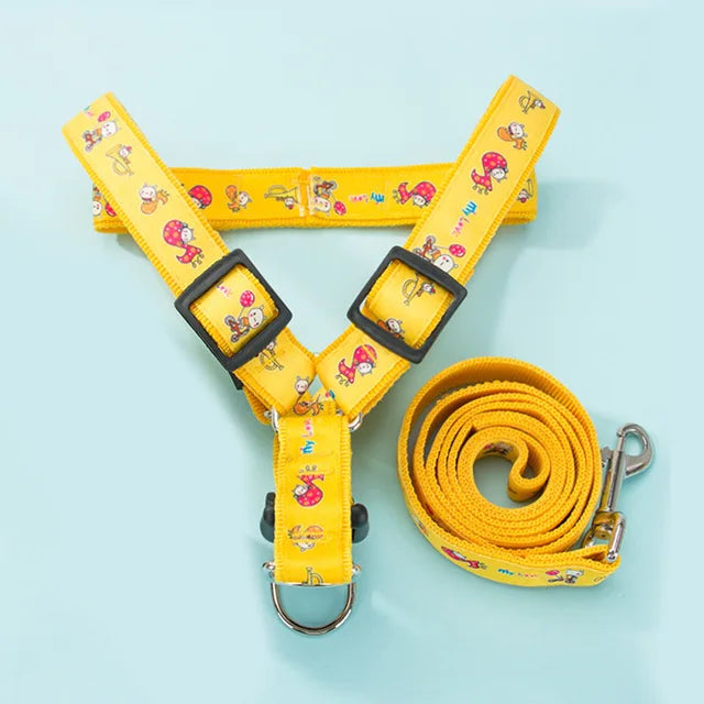 Cartoon Pet Harness & Leash Set
