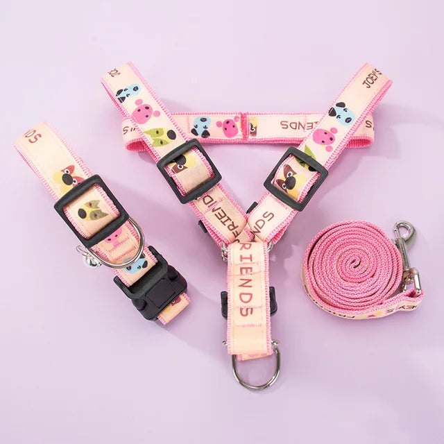 Cartoon Pet Harness & Leash Set