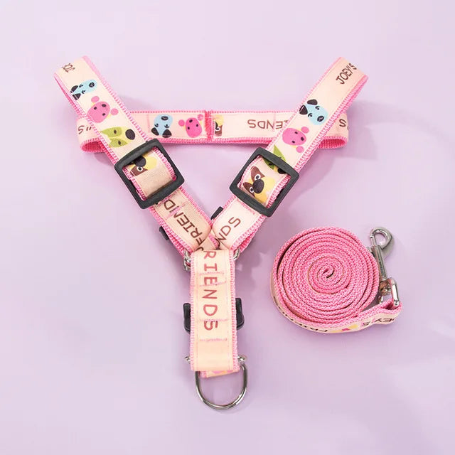 Cartoon Pet Harness & Leash Set