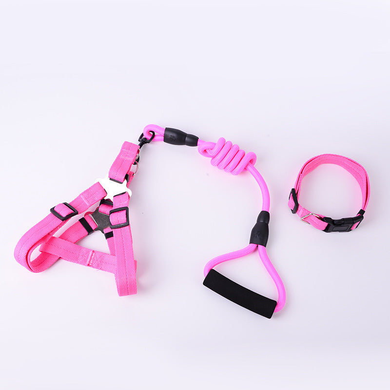 Solid Color Dog Harness & Leash Set