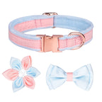 Flower Bow Velvet Dog Collar