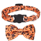 Christmas Floral Cat Collar with Bowknot – Quick Release Safety Design