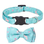 Christmas Floral Cat Collar with Bowknot – Quick Release Safety Design