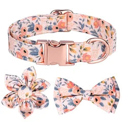 Floral Bow Dog Collar