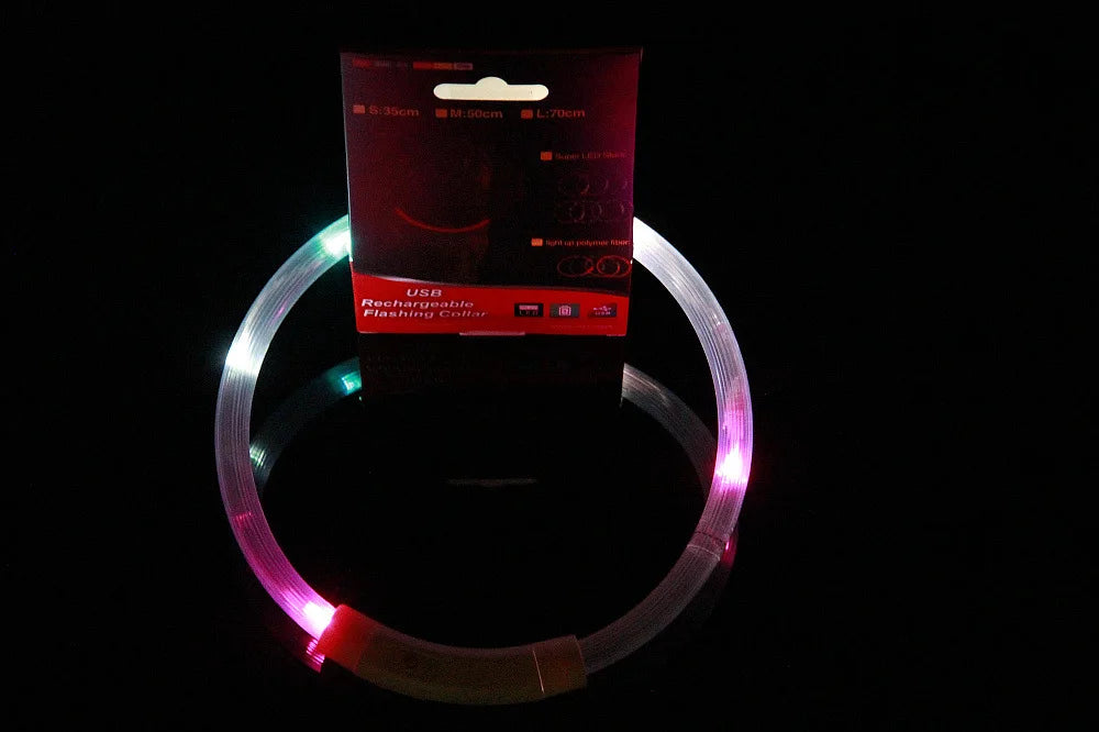 LED Dog Collar – Adjustable, Waterproof, USB Rechargeable for Night Safety