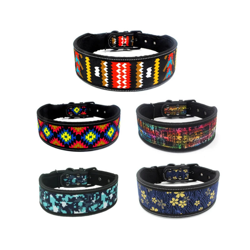 Reflective Printed Dog Collar – Comfortable & Safe for Day and Night