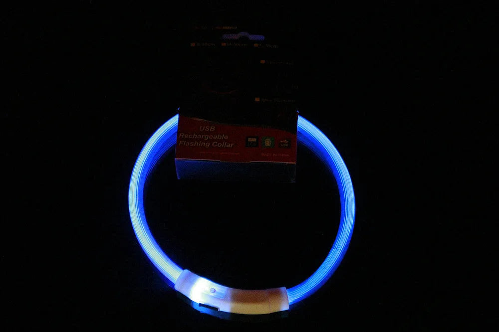 LED Dog Collar – Adjustable, Waterproof, USB Rechargeable for Night Safety