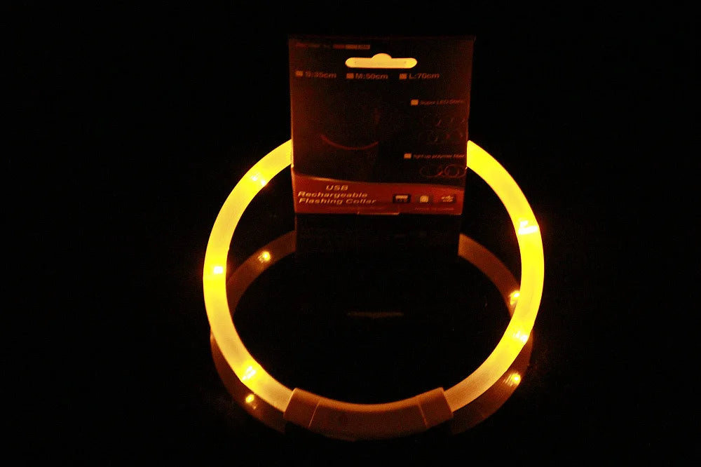 LED Dog Collar – Adjustable, Waterproof, USB Rechargeable for Night Safety