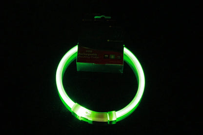 LED Dog Collar – Adjustable, Waterproof, USB Rechargeable for Night Safety