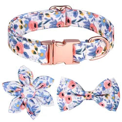 Floral Bow Dog Collar