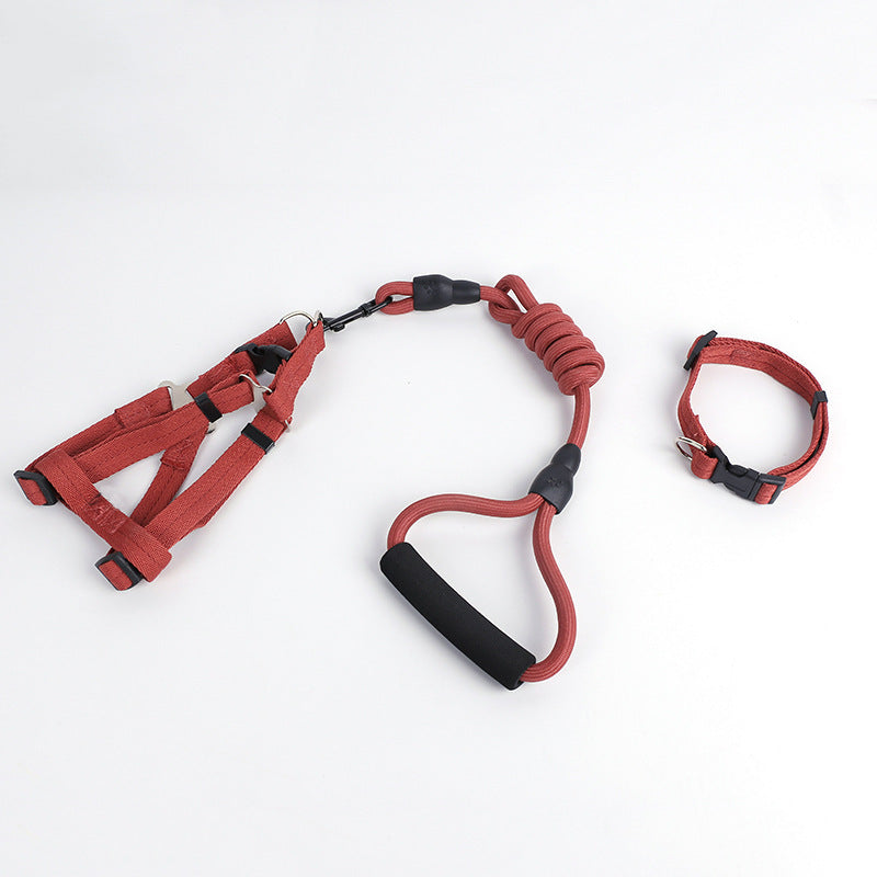 Solid Color Dog Harness & Leash Set