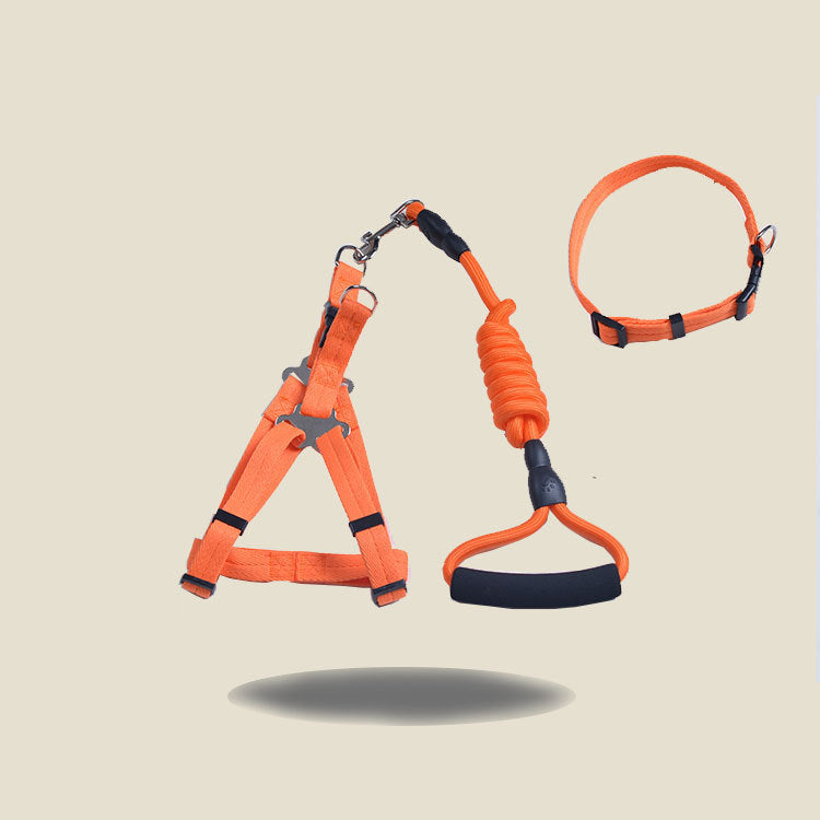 Solid Color Dog Harness & Leash Set