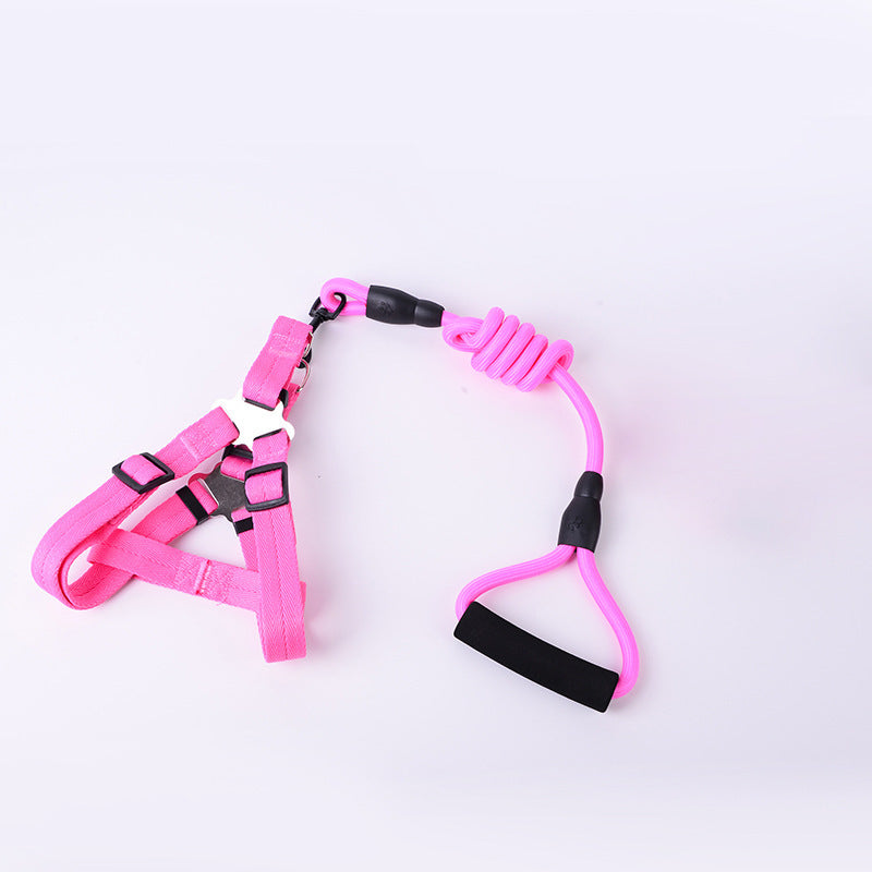 Solid Color Dog Harness & Leash Set