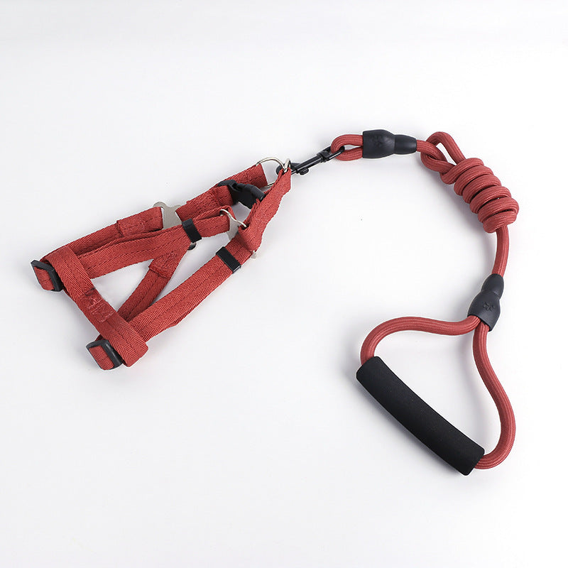 Solid Color Dog Harness & Leash Set