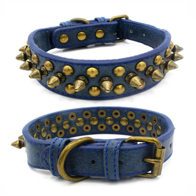 Leather Spiked Dog Collar – Adjustable