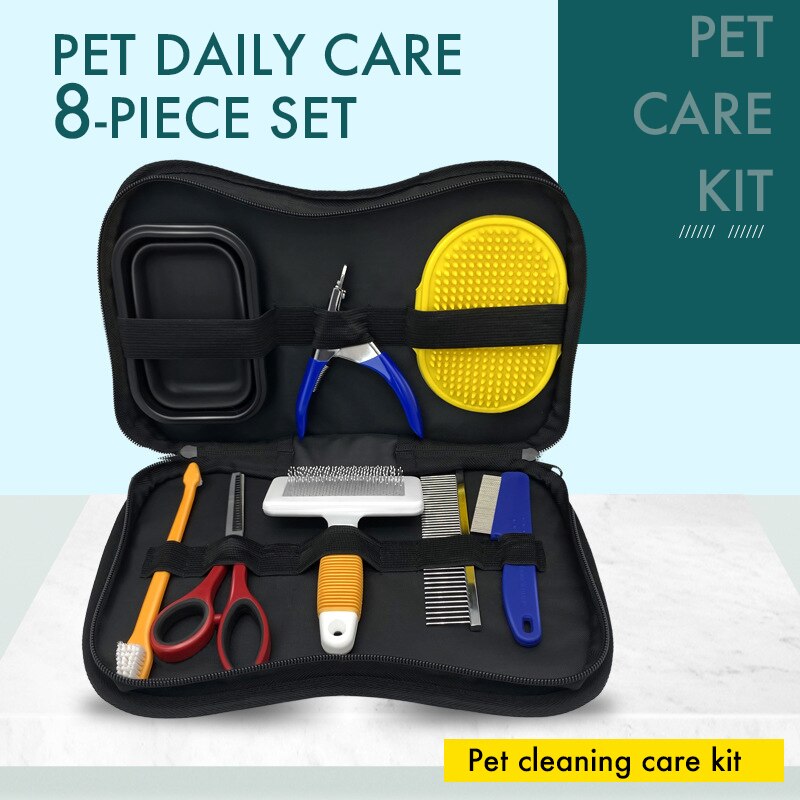 Pet Grooming Travel Kit – Brush, Comb & Nail Clipper Set for Dogs & Cats