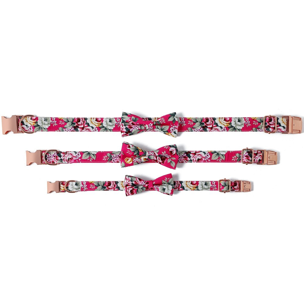 Floral Dog Collar with Flower Bow Knot – Stylish & Comfortable