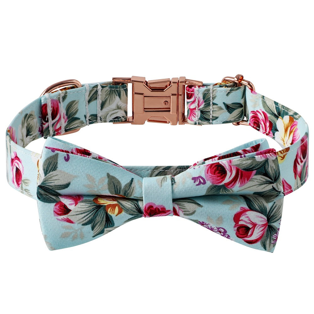 Floral Dog Collar with Flower Bow Knot – Stylish & Comfortable