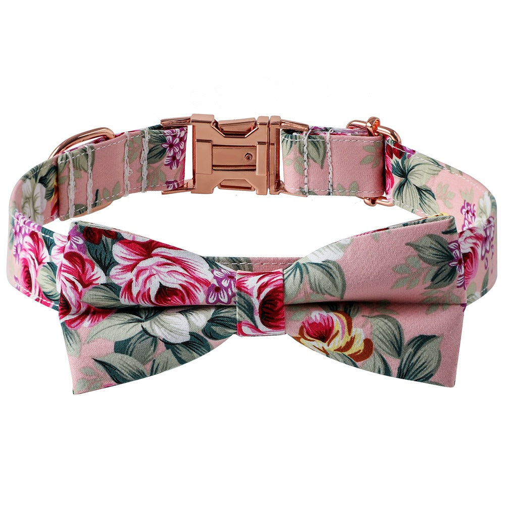Floral Dog Collar with Flower Bow Knot – Stylish & Comfortable