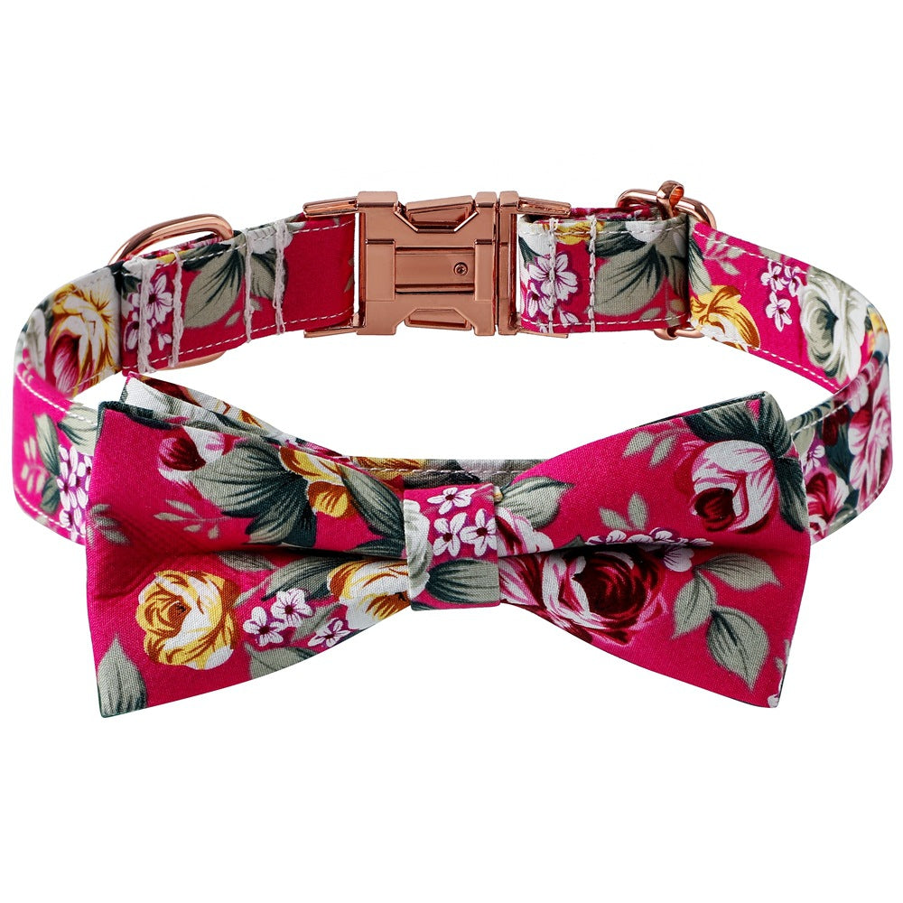 Floral Dog Collar with Flower Bow Knot – Stylish & Comfortable