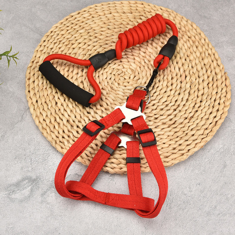 Adjustable Dog Chest Strap Harness with Leash – Comfortable Walking Lead