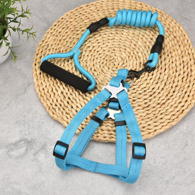 Adjustable Dog Chest Strap Harness with Leash – Comfortable Walking Lead