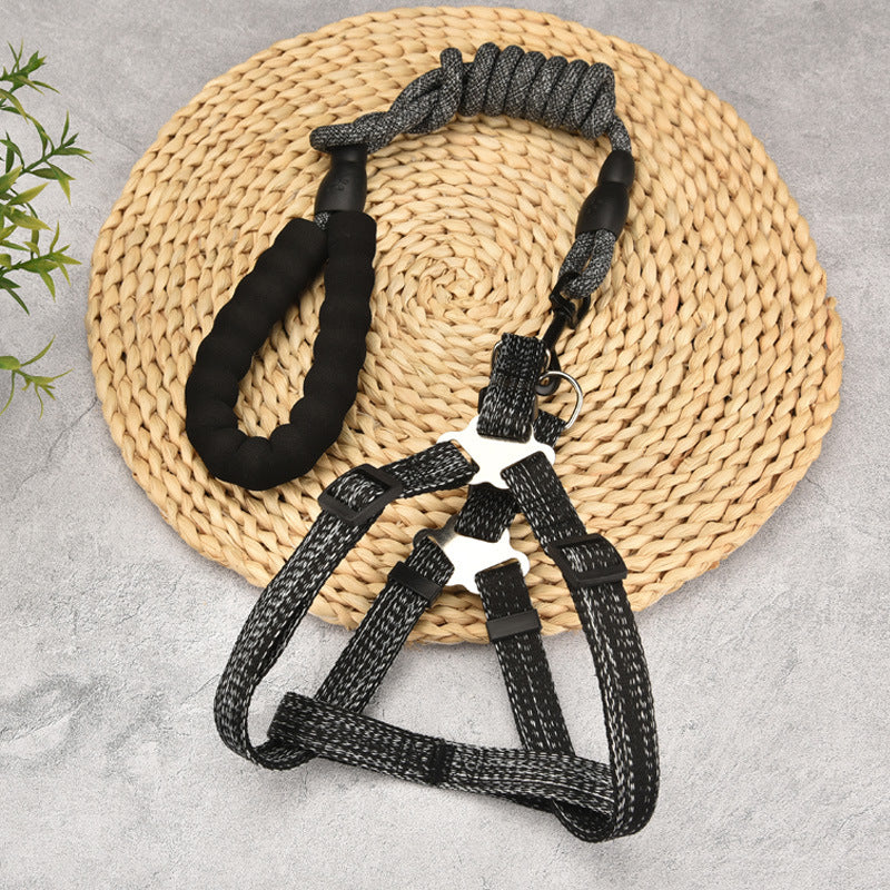 Adjustable Dog Chest Strap Harness with Leash – Comfortable Walking Lead