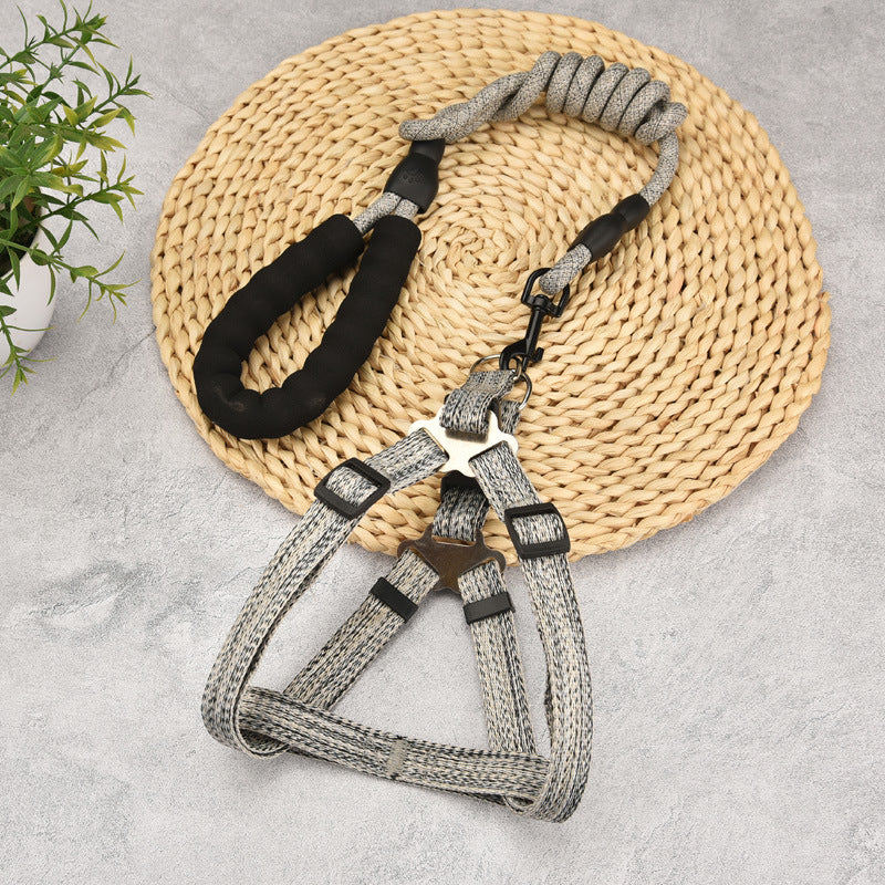 Adjustable Dog Chest Strap Harness with Leash – Comfortable Walking Lead