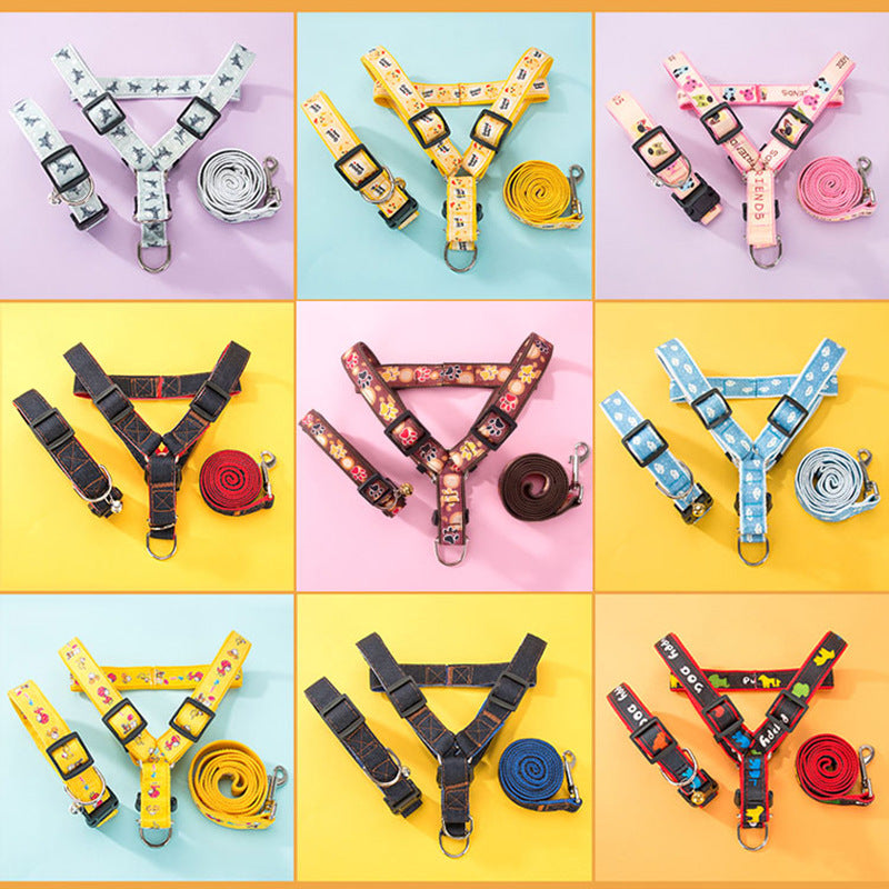 Cartoon Pet Harness & Leash Set