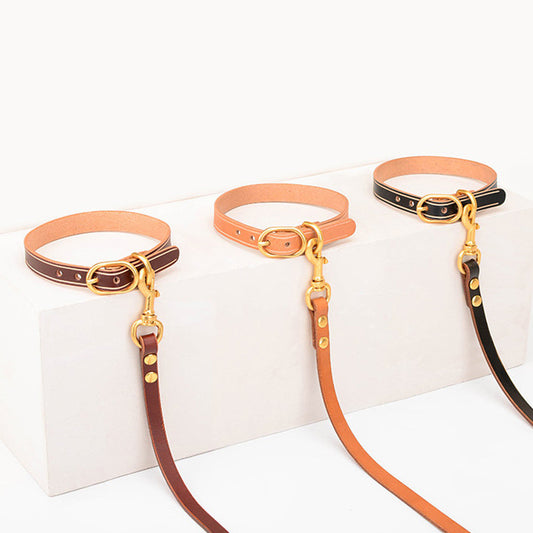 Solid Leather Dog Leash