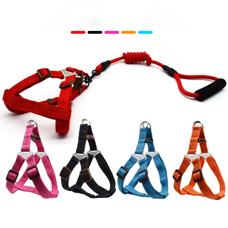Solid Color Dog Harness & Leash Set