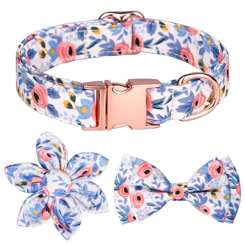 Floral Bow Dog Collar