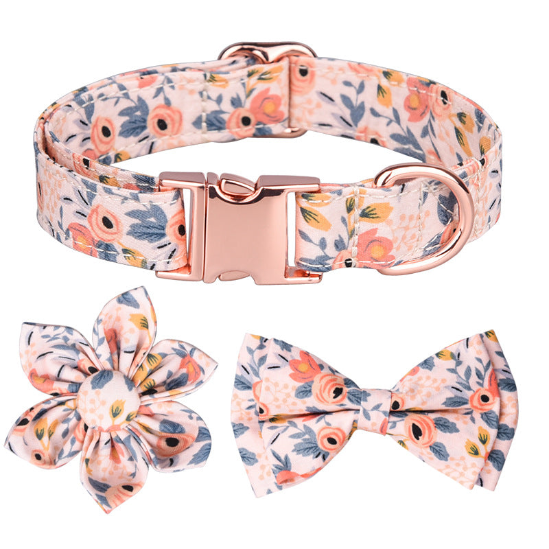 Floral Bow Dog Collar