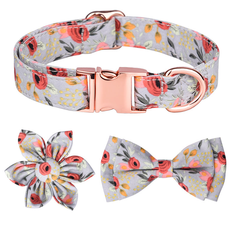 Floral Bow Dog Collar